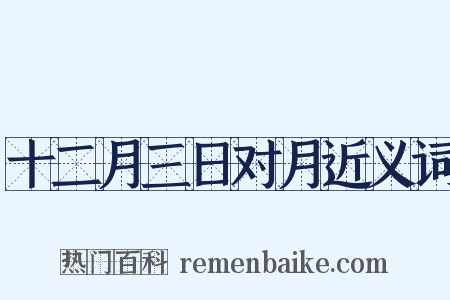 十二月三日对月近义词是什么意思的图片